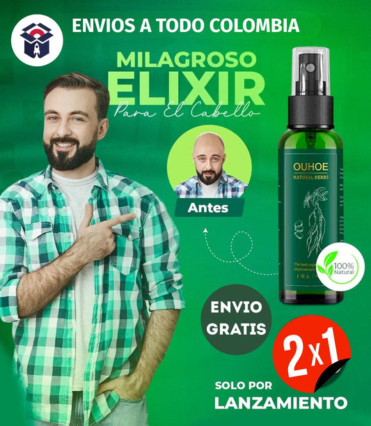 OUHOE® NATURAL 2x1 || Spray para el crecimiento del cabello